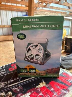 Northern Lights Mini Fan with Light Portable Camping Fan
